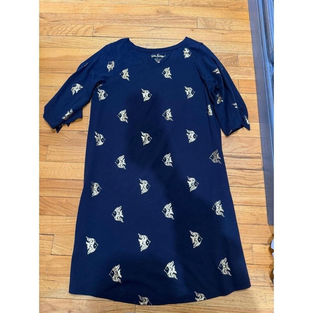 Lilly Pulitzer Pima Cotton Gold Fish Foil Dress